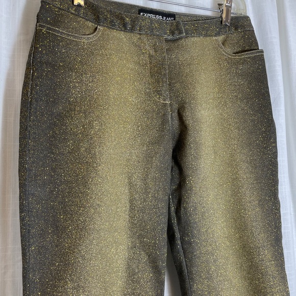 Y2K Express GOLD Sparkle Jeans Size 4. - Picture 3 of 7